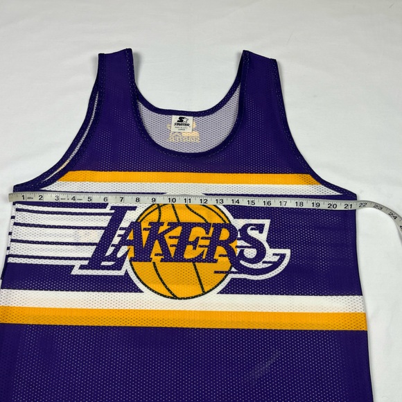 Vtg Starter Los Angeles Lakers Mens Practice Jersey Sz Large 80s 90s Purple B4 - Picture 8 of 9
